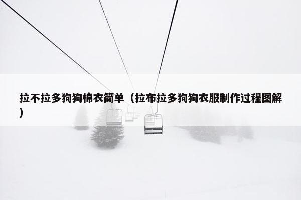 拉不拉多狗狗棉衣简单（拉布拉多狗狗衣服制作过程图解）