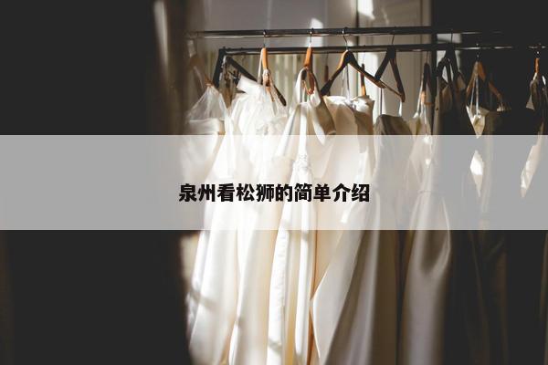 泉州看松狮的简单介绍