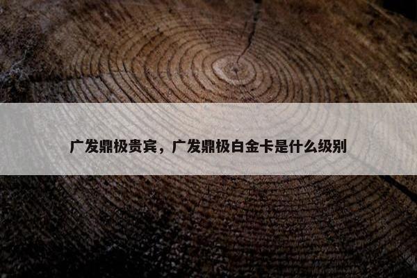 广发鼎极贵宾，广发鼎极白金卡是什么级别