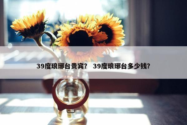 39度琅琊台贵宾？ 39度琅琊台多少钱？
