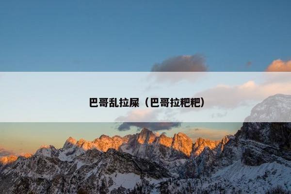 巴哥乱拉屎（巴哥拉粑粑）