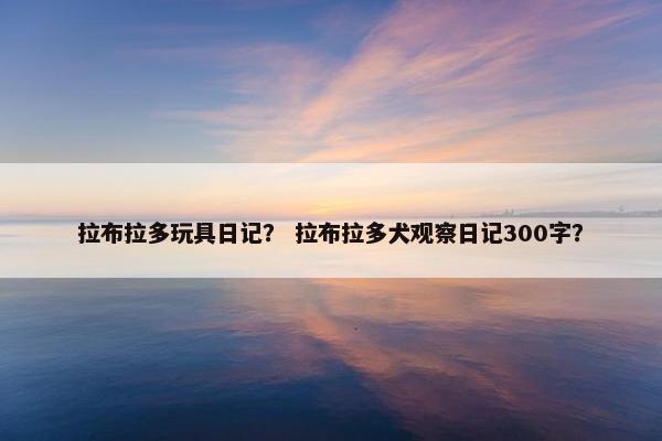 拉布拉多玩具日记？ 拉布拉多犬观察日记300字？