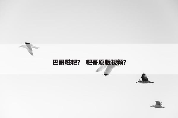 巴哥糍粑？ 粑哥原版视频？