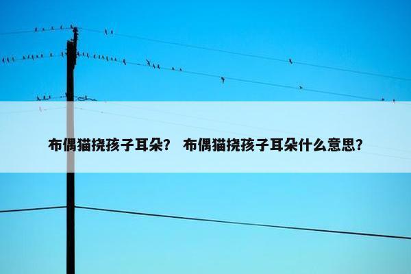 布偶猫挠孩子耳朵？ 布偶猫挠孩子耳朵什么意思？