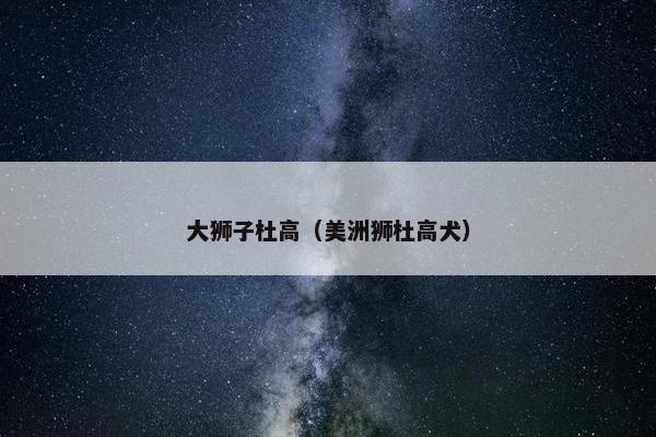 大狮子杜高（美洲狮杜高犬）