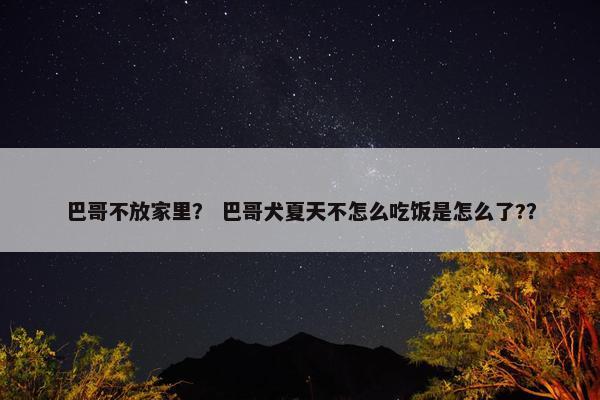 巴哥不放家里？ 巴哥犬夏天不怎么吃饭是怎么了?？