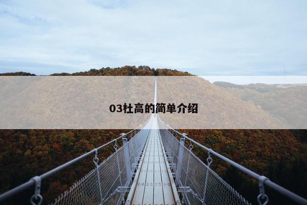 03杜高的简单介绍