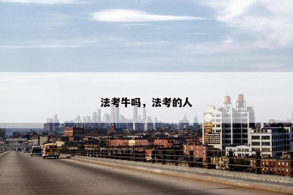 法考牛吗，法考的人