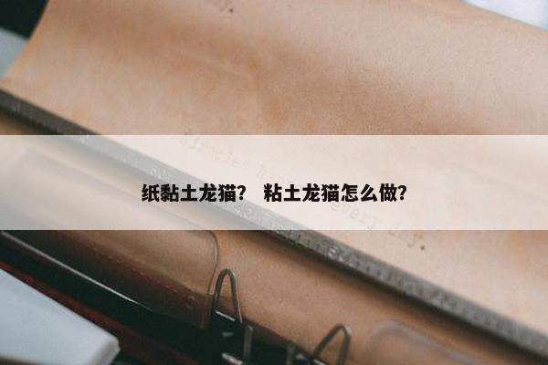 纸黏土龙猫？ 粘土龙猫怎么做？