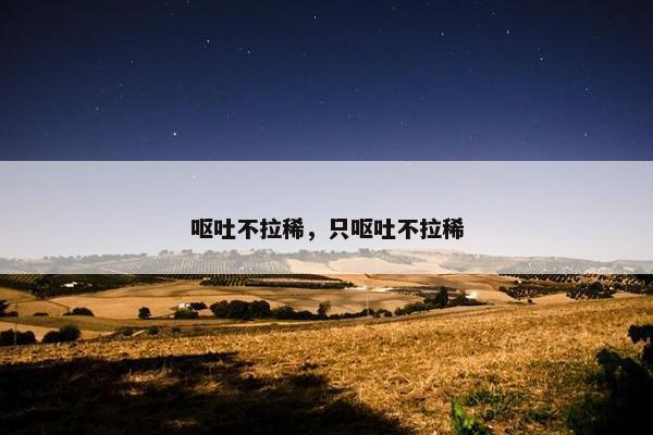 呕吐不拉稀，只呕吐不拉稀