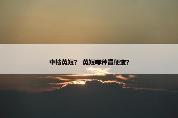 中档英短？ 英短哪种最便宜？