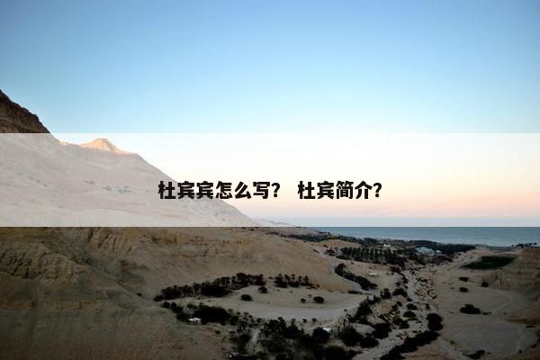 杜宾宾怎么写？ 杜宾简介？