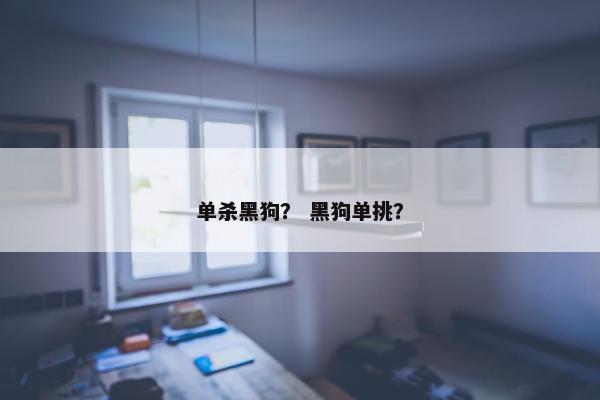 单杀黑狗？ 黑狗单挑？