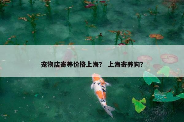 宠物店寄养价格上海？ 上海寄养狗？