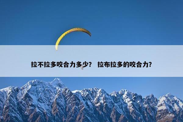 拉不拉多咬合力多少？ 拉布拉多的咬合力？