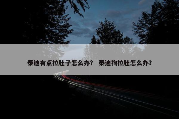 泰迪有点拉肚子怎么办? 泰迪狗拉肚怎么办?