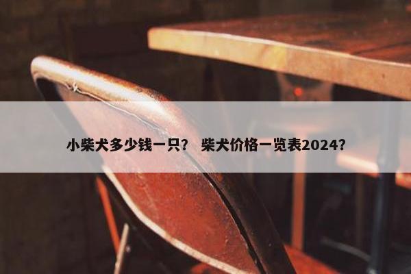小柴犬多少钱一只？ 柴犬价格一览表2024？