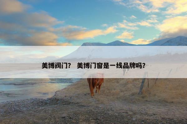 美博阀门？ 美博门窗是一线品牌吗？