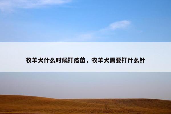 牧羊犬什么时候打疫苗，牧羊犬需要打什么针