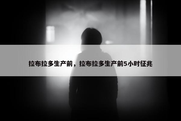拉布拉多生产前，拉布拉多生产前5小时征兆