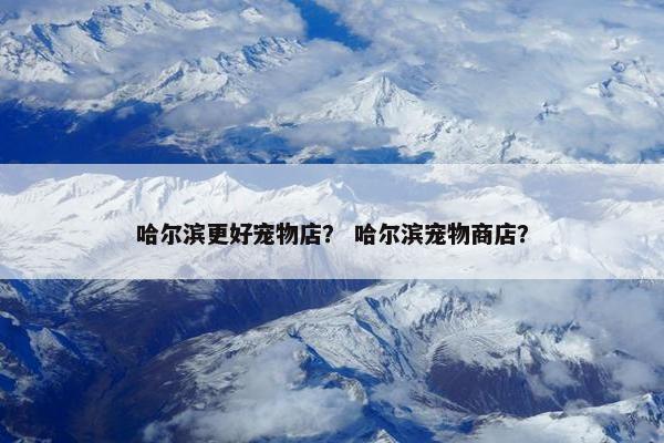 哈尔滨更好宠物店？ 哈尔滨宠物商店？