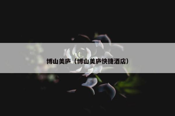 博山美庐（博山美庐快捷酒店）