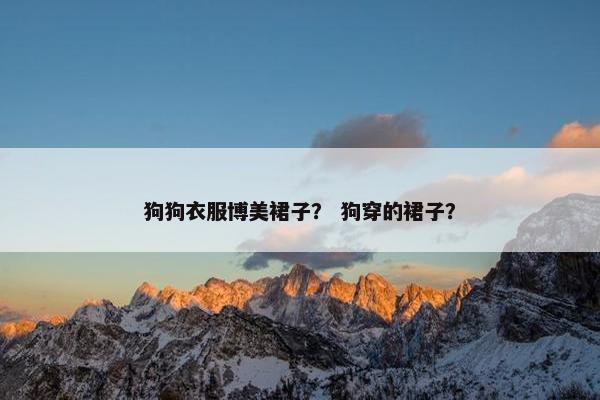 狗狗衣服博美裙子？ 狗穿的裙子？
