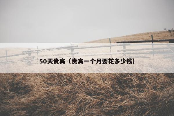 50天贵宾（贵宾一个月要花多少钱）