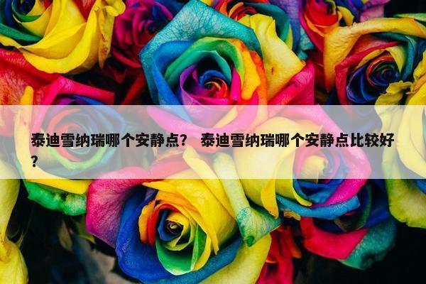 泰迪雪纳瑞哪个安静点？ 泰迪雪纳瑞哪个安静点比较好？