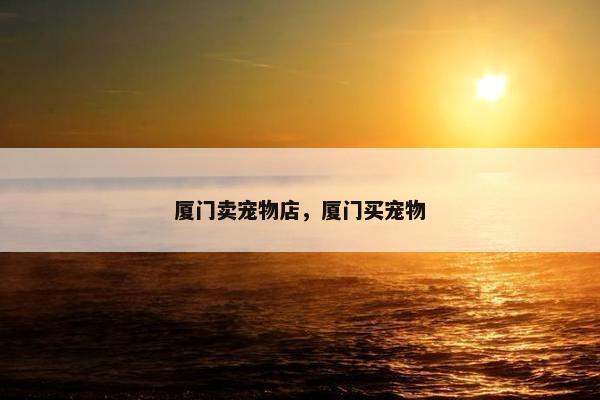 厦门卖宠物店，厦门买宠物