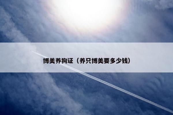 博美养狗证（养只博美要多少钱）