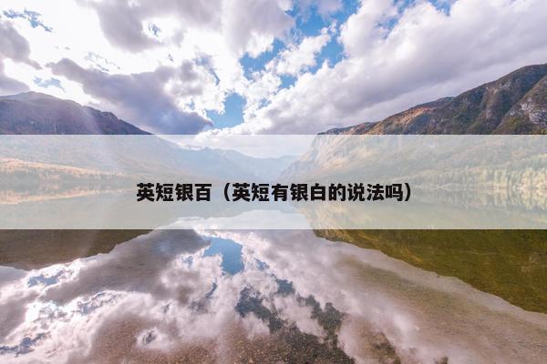 英短银百（英短有银白的说法吗）