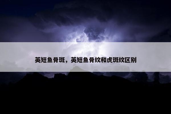 英短鱼骨斑，英短鱼骨纹和虎斑纹区别