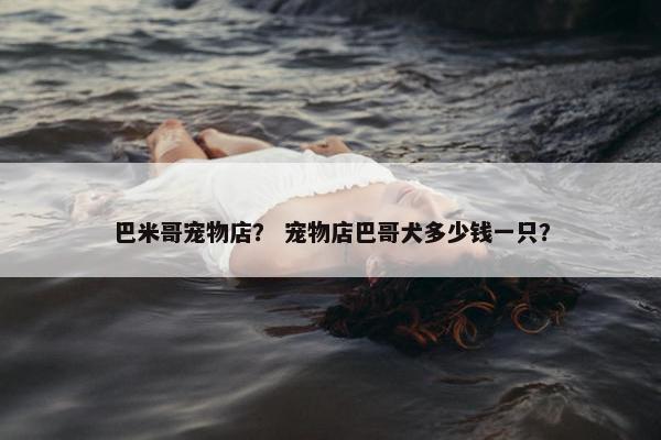 巴米哥宠物店？ 宠物店巴哥犬多少钱一只？
