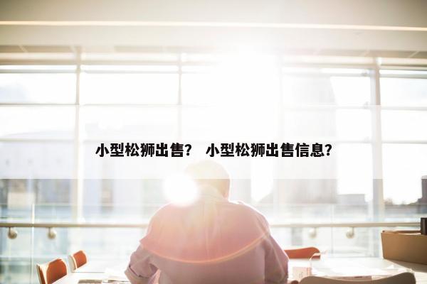 小型松狮出售？ 小型松狮出售信息？
