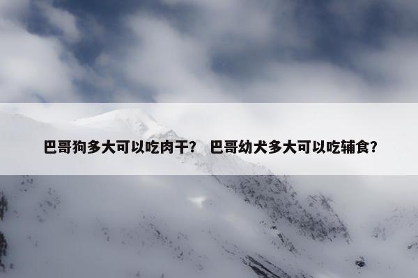巴哥狗多大可以吃肉干？ 巴哥幼犬多大可以吃辅食？