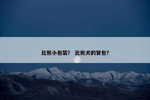 比熊小包装？ 比熊犬的背包？