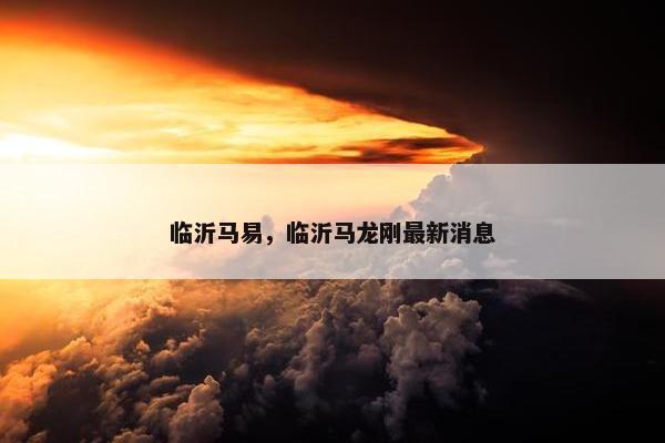 临沂马易，临沂马龙刚最新消息