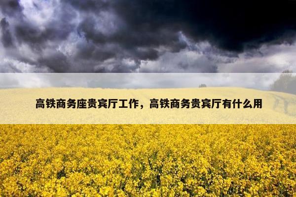 高铁商务座贵宾厅工作，高铁商务贵宾厅有什么用