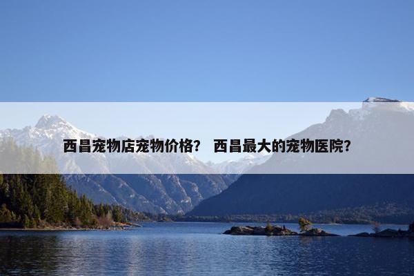 西昌宠物店宠物价格？ 西昌最大的宠物医院？