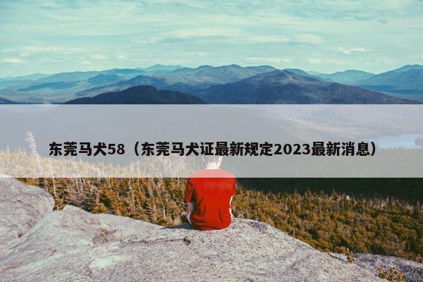 东莞马犬58（东莞马犬证最新规定2023最新消息）