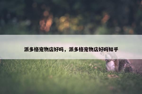 派多格宠物店好吗，派多格宠物店好吗知乎