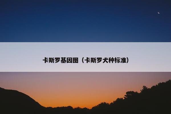 卡斯罗基因图（卡斯罗犬种标准）