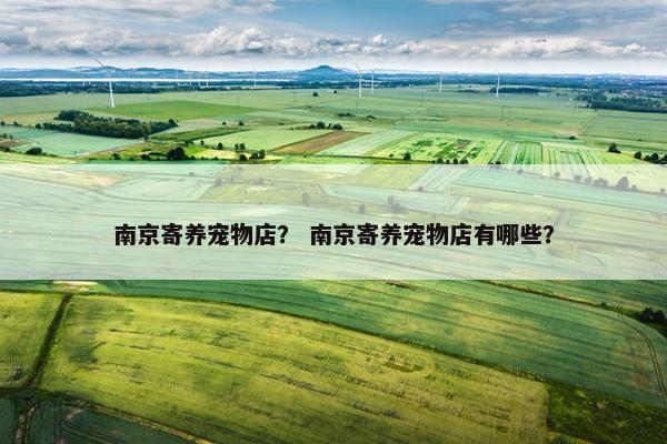 南京寄养宠物店？ 南京寄养宠物店有哪些？