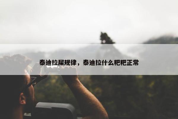 泰迪拉屎规律，泰迪拉什么粑粑正常