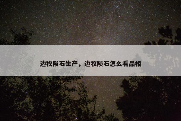 边牧陨石生产，边牧陨石怎么看品相